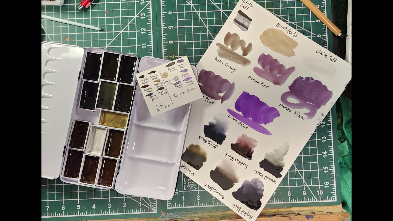 Kuretake Gansai Tambi Granulating & Sumikundo Shadow Watercolors = Stunning!