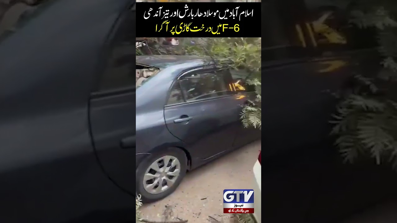 Heavy Rain & Strong Winds In Islamabad | Tree Falls on Car in F-6 | Storm Video | GTV News