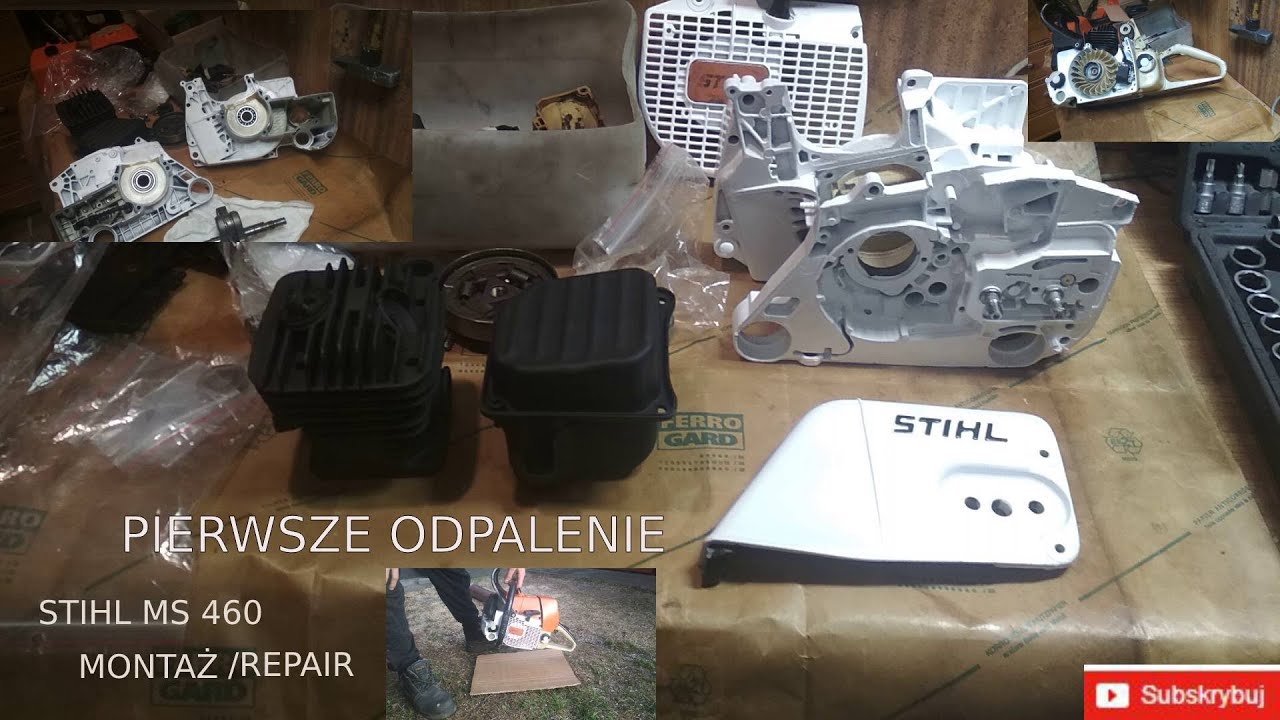 Stihl MS 460 -profesjonalna piła spalinowa montaż/naprawa/serwis-Pierwsze odpalenie piły po złożeniu