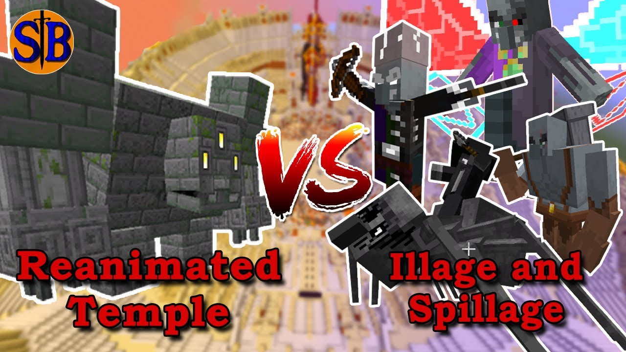 Reanimated Temple vs Illage And Spillage| Minecraft mob battle