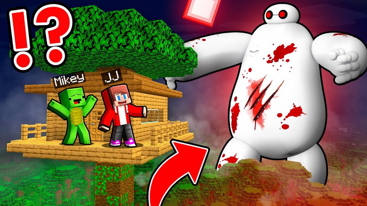 How JJ and Mikey Found The Biggest SCARY BAYMAX.EXE in Minecraft! - Maizen