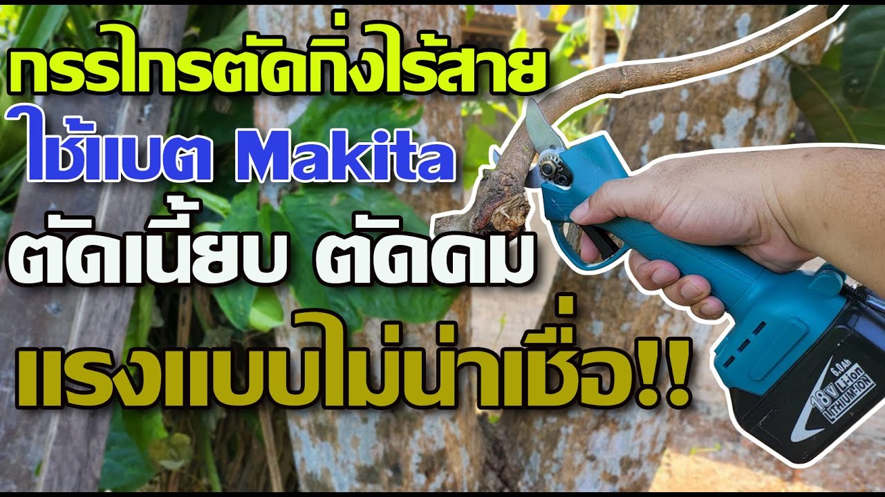 รีวิว สุดยอดกรรไกรตัดกิ่งใช้แบต makita แรงจัดๆ ตัดขาดแบบนิ่มๆ