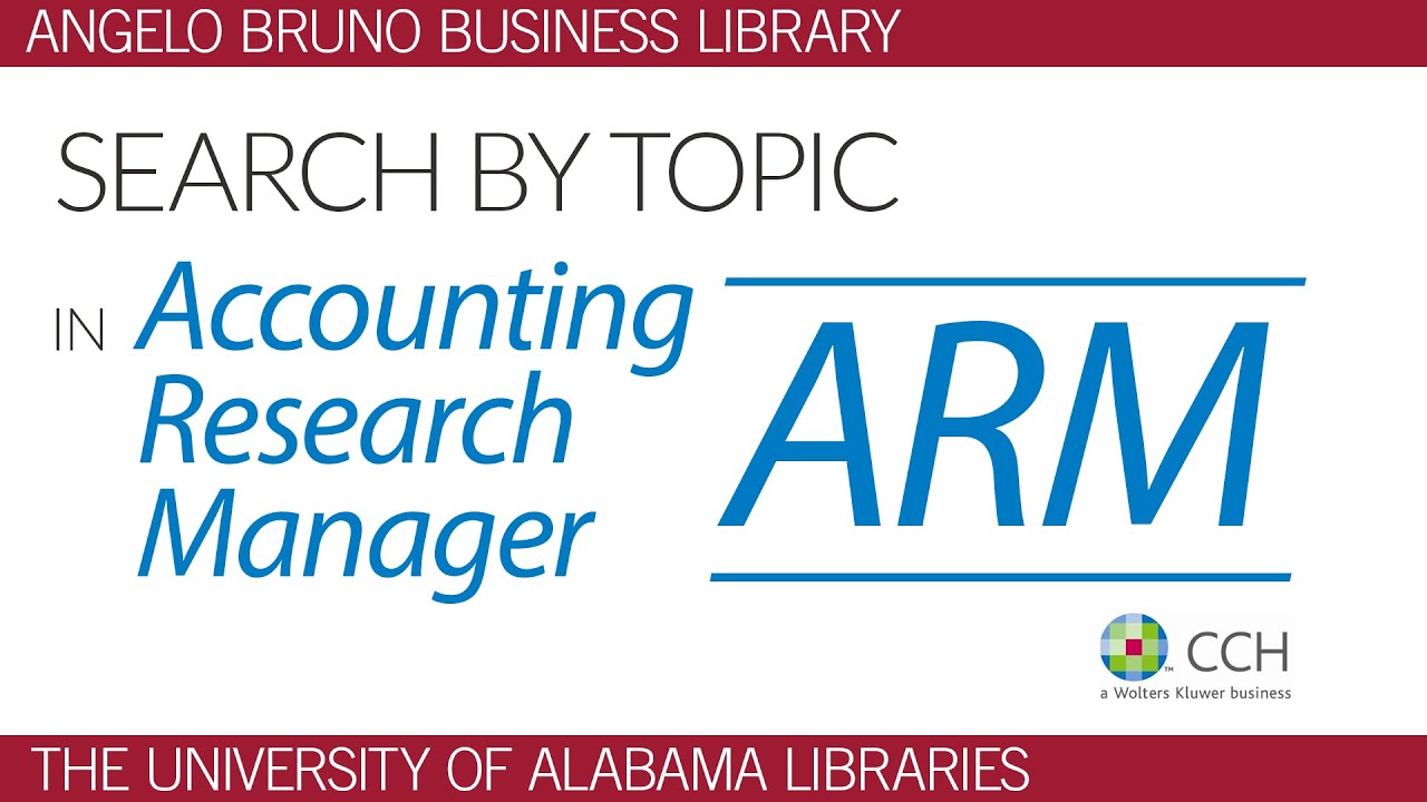 How to use the topic search in Accounting Research Manager - ARM