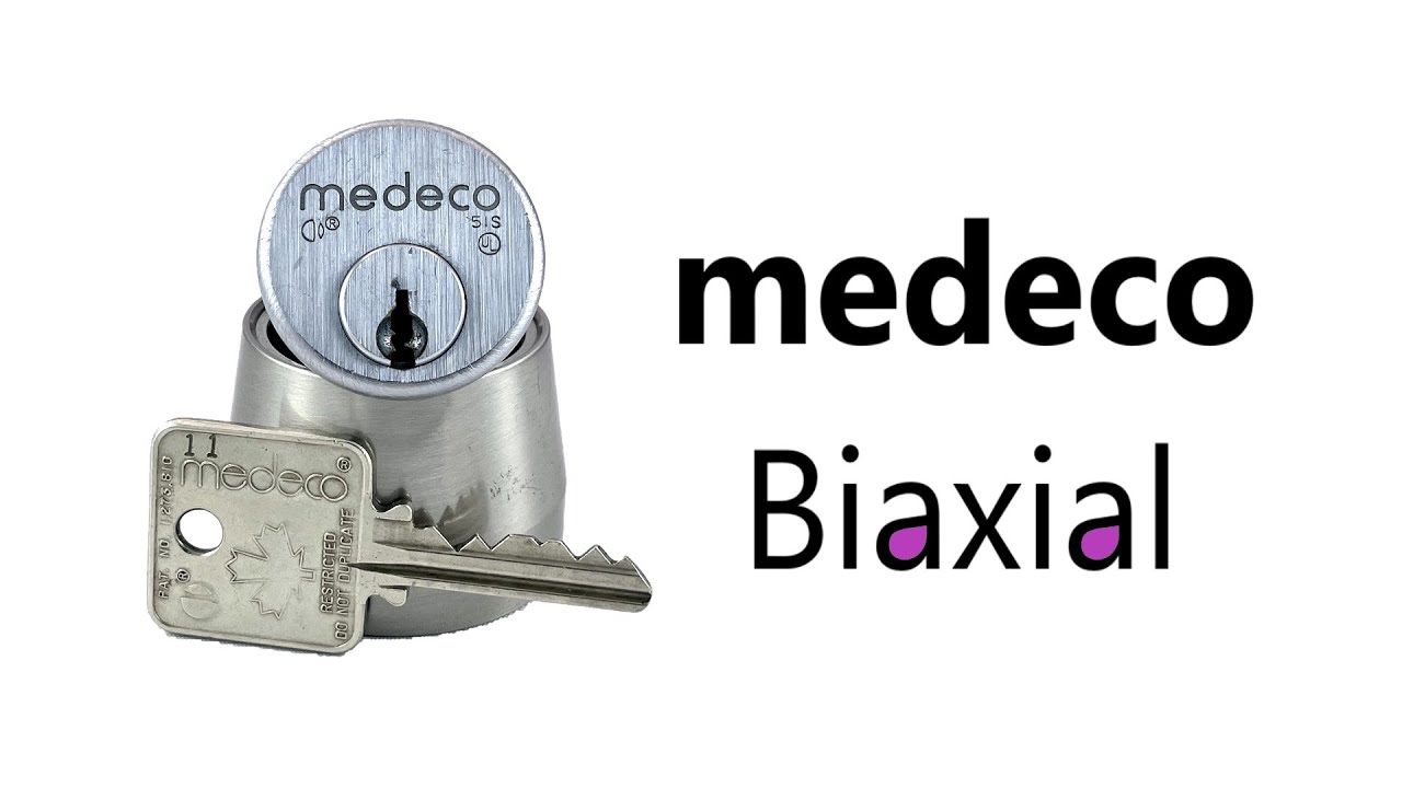 058 Medeco Biaxial pick and gut. Purple.