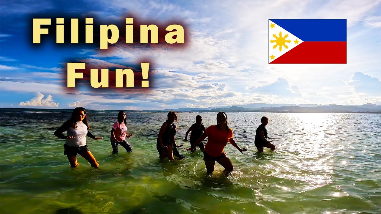 Dancing with Beautiful Filipinas in the ocean! Typical Sunday Fiesta in the Philippines!