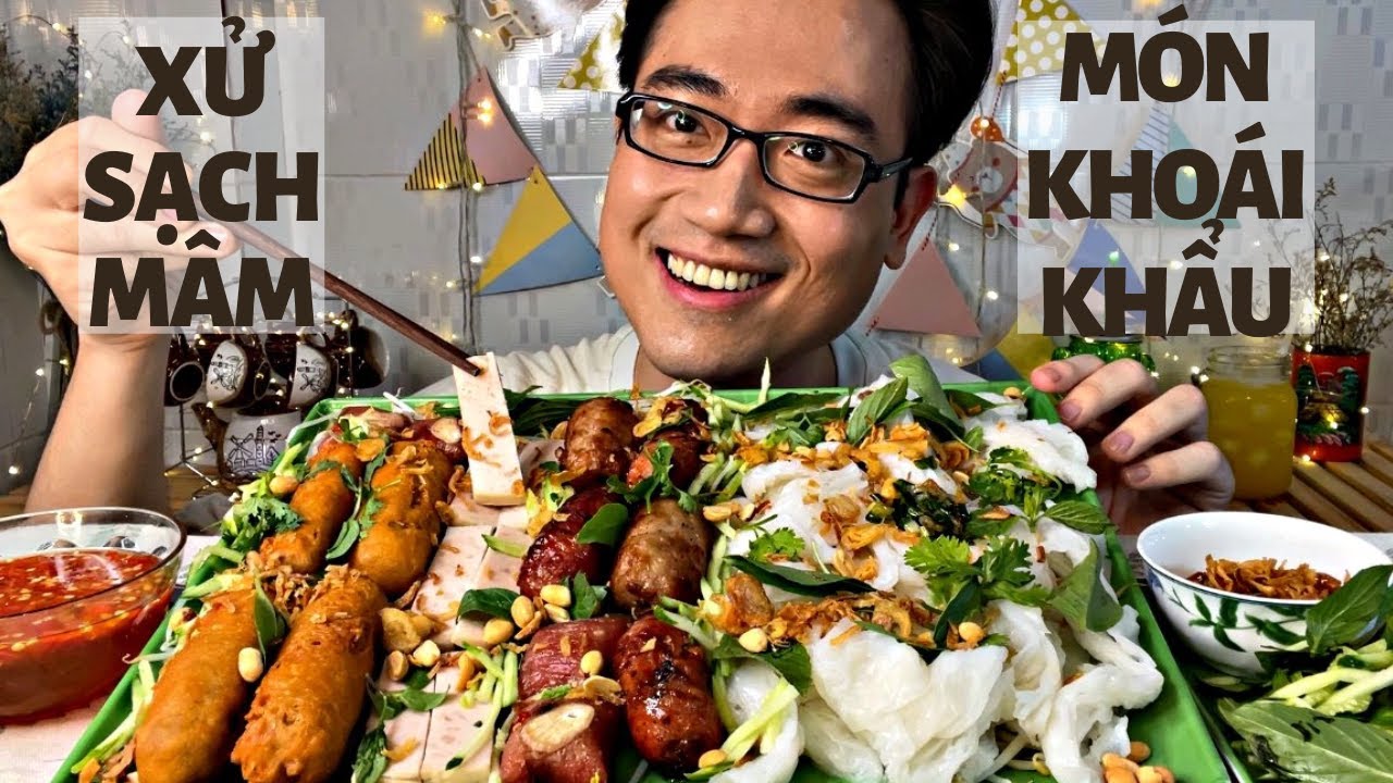 Ăn Món Khoái Khẩu Bánh Ướt Nóng Với Dàn Topping Siêu Ngon Nem Nướng, Nem Chua, Chả Lụa.. Ăn Sạch Mâm