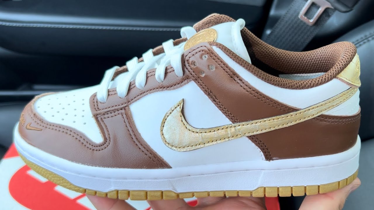 Nike Dunk Low Cacao Wow Metallic Gold Kids Shoes