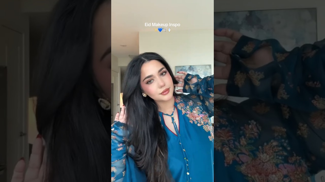 easy bronzy eid glam (Makeup Inspo) ✨️💙🕊🪞 #eidlook #makeuptutorial #eidmakeup #makeupinspo #shorts