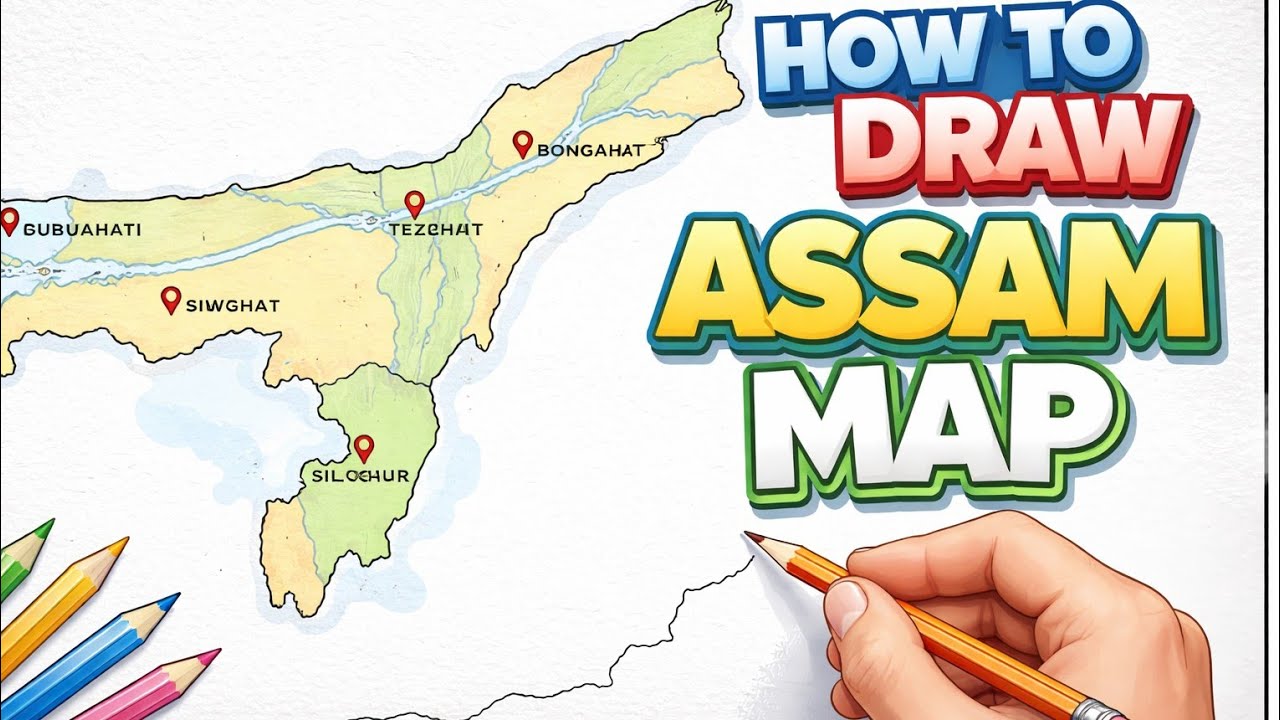 Class 9 annual exam 2026 social science/assam map drawing and locate the points. 
