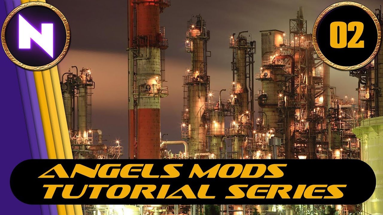 Factorio 0.16 - Angels Mods Tutorial Lets Play #2 BASIC REFINING