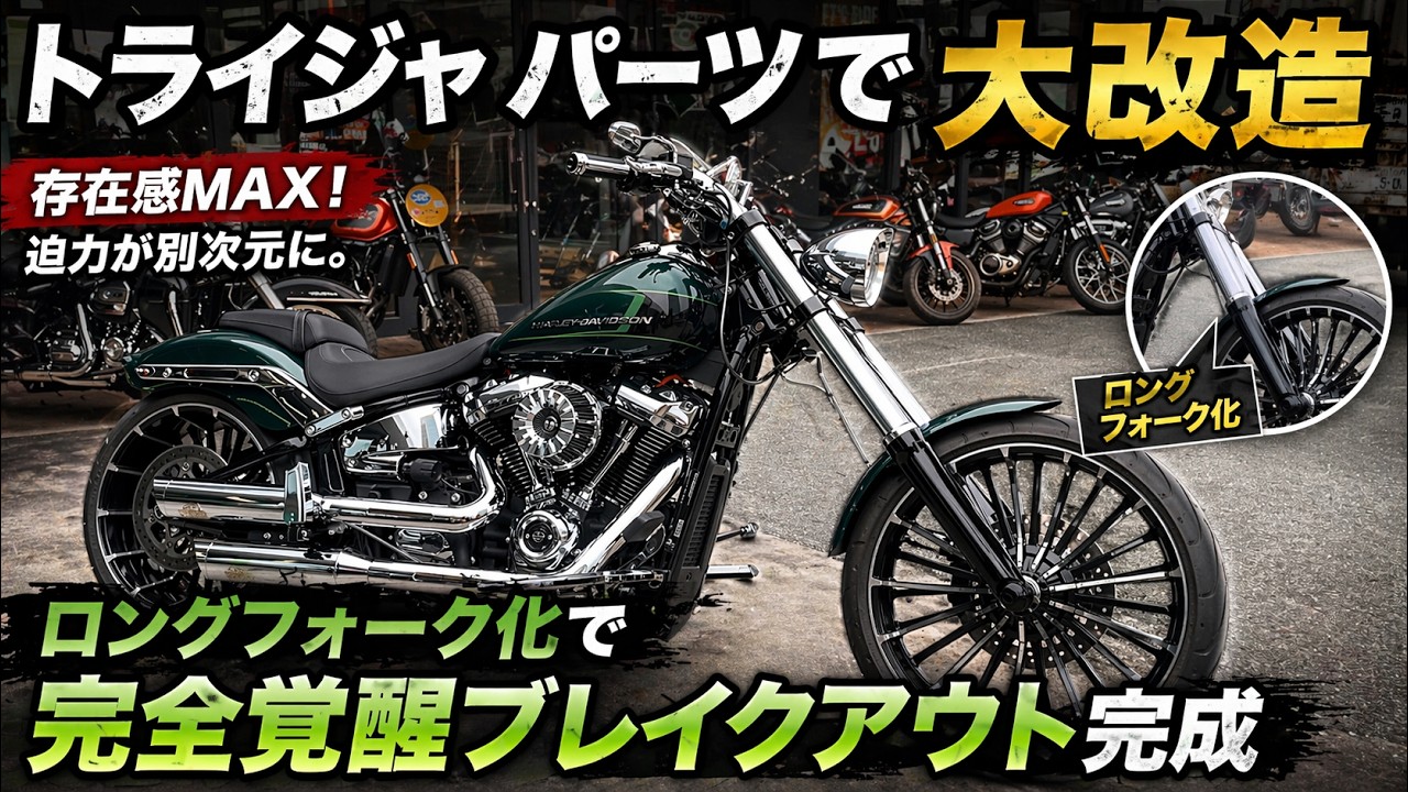 ロングフォーク化で完全覚醒ブレイクアウト完成。トライジャパーツで大改造！