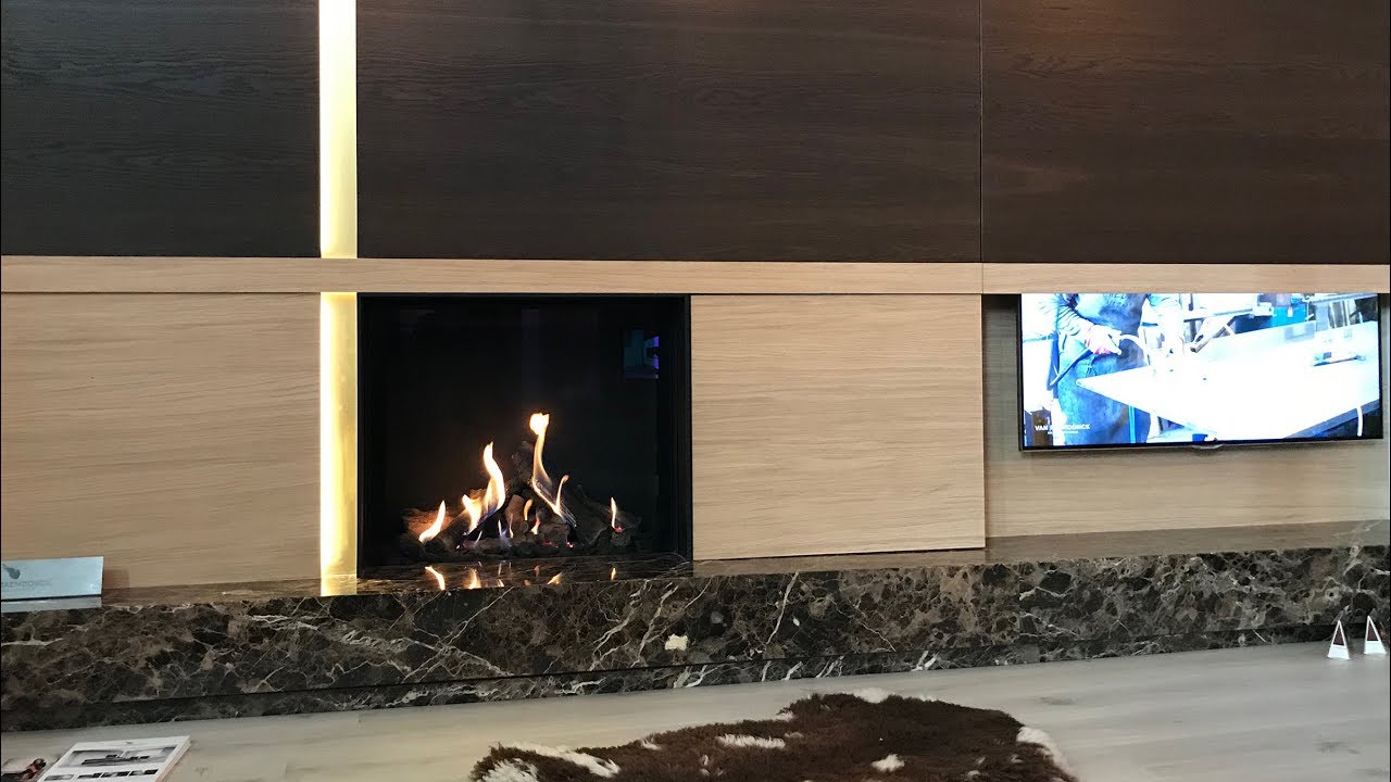 Газовый камин True Vision 850V, M-DESIGN. Большая газовая топка. В салонах 