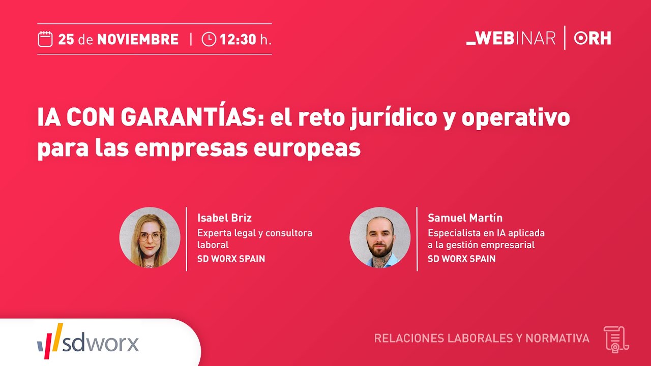 Webinar ORH- IA con garantías: el reto jurídico y operativo para las empresas europeas