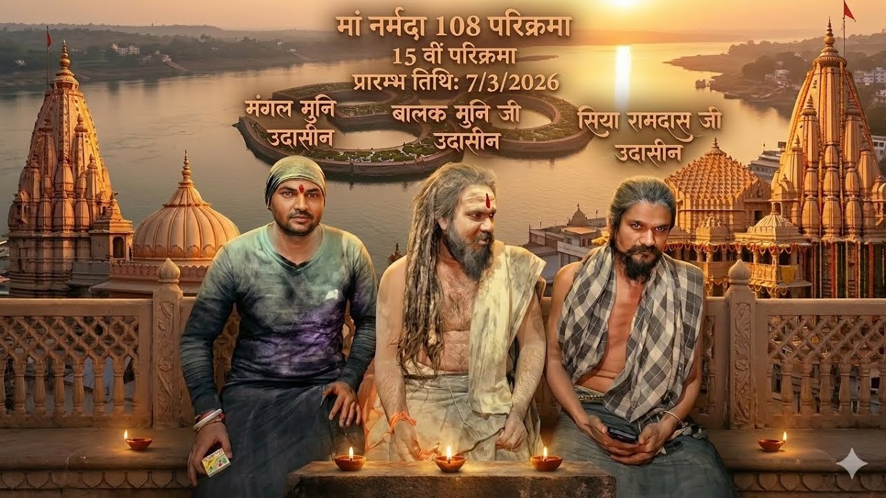 माँ नर्मदा 108 परिक्रमा(15वी परिक्रमा),07/03/2026/,ओंकारेश्वर से विमलेश्वर तक की यात्रा हर हर नर्मदे