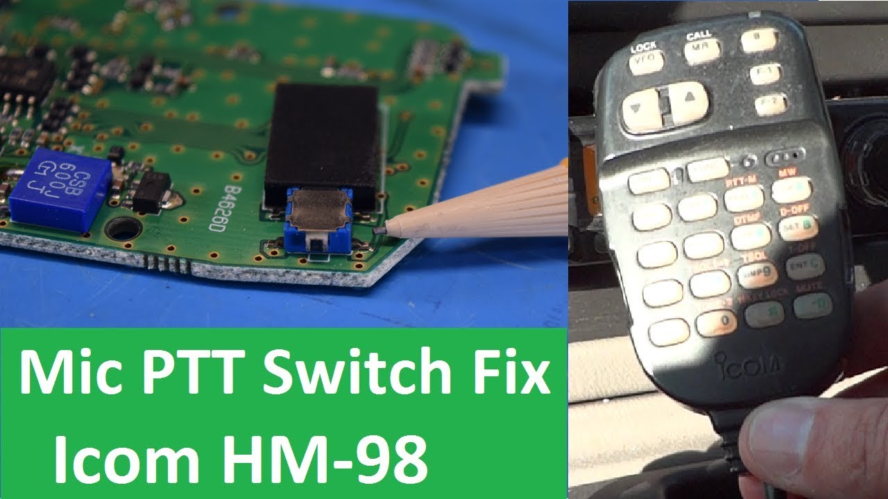 Microphone PTT Switch Quick Repair - Icom HM-98