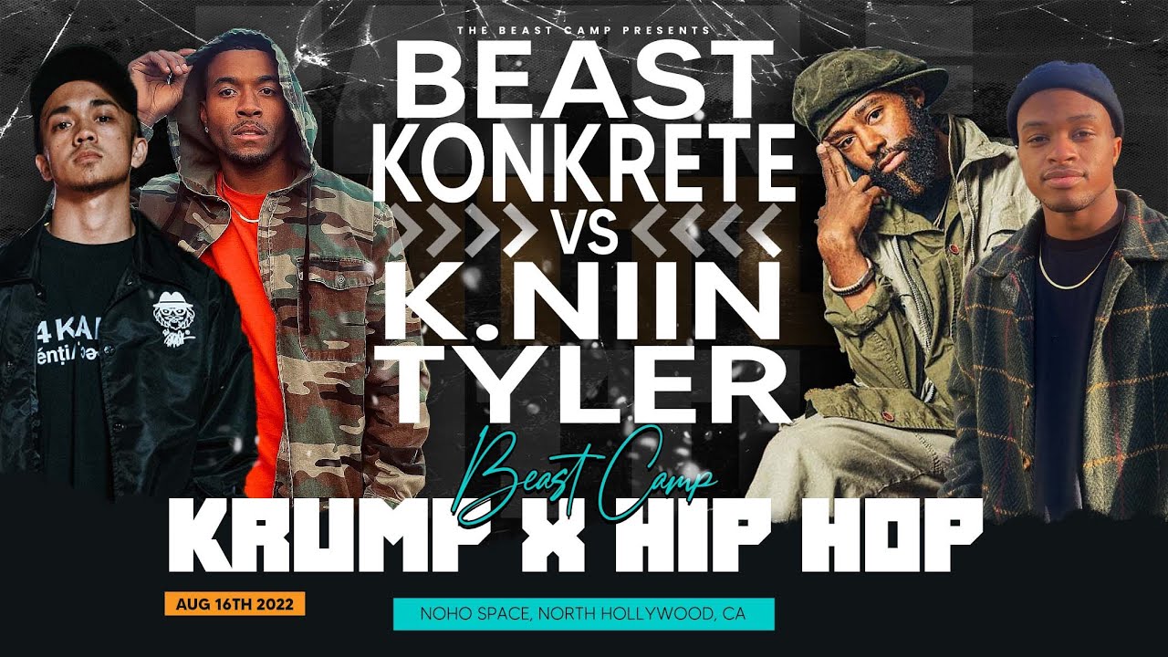KONKRETE & BEAST VS TYLER & K.NIIN | KRUMP Vs HIP-HOP | BEASTCamp BATTLES
