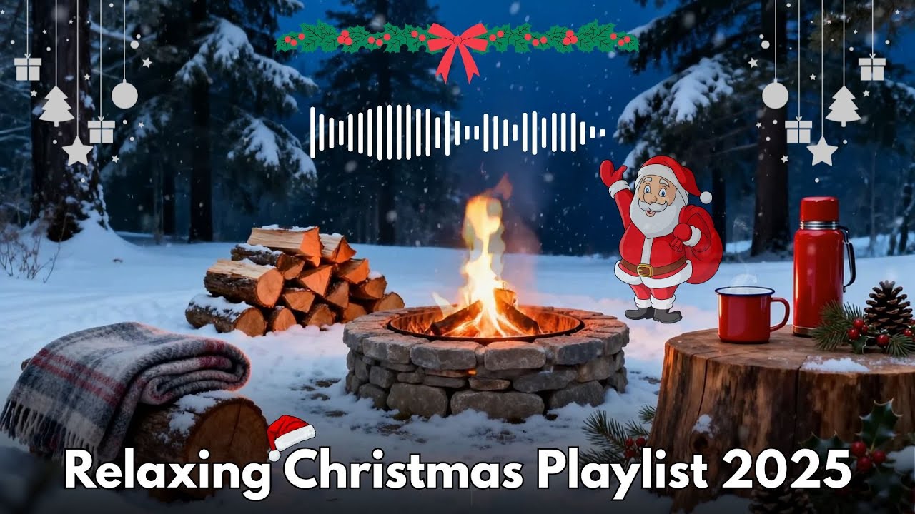 Cozy Winter Campfire 🎄 Relaxing Christmas Music Mix for Snowy Nights | Christmas Playlist 2025/2026