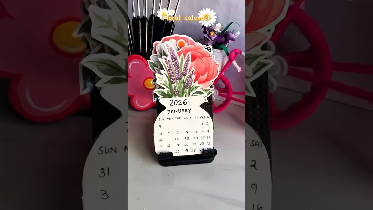 New Year ki new calendar banana sikhe 💐 floral calendar 📅