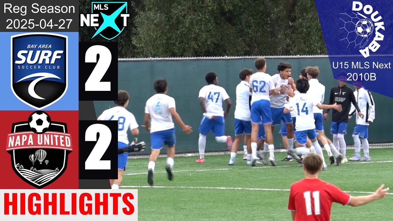 Bay Area Surf 10B 2-2 Napa United 10B | MLS Next U15 | 2025-04-27 | HL