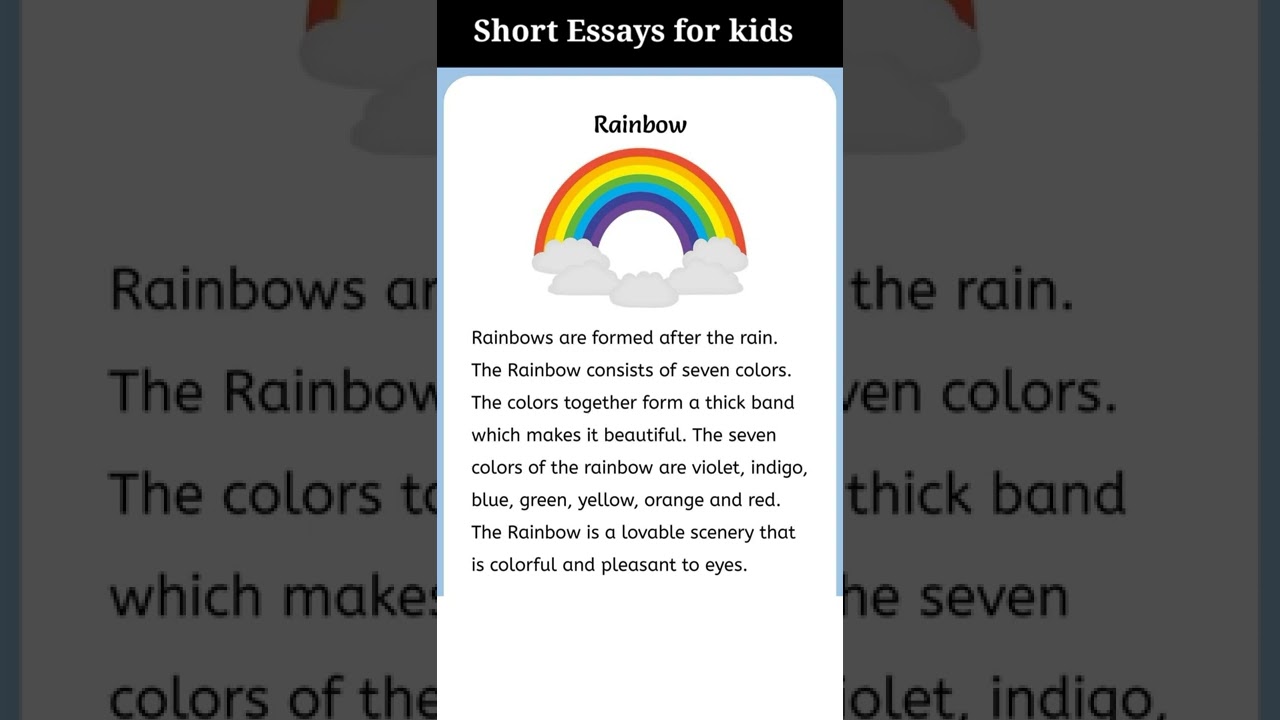 Short Essays for kids | Rainbow