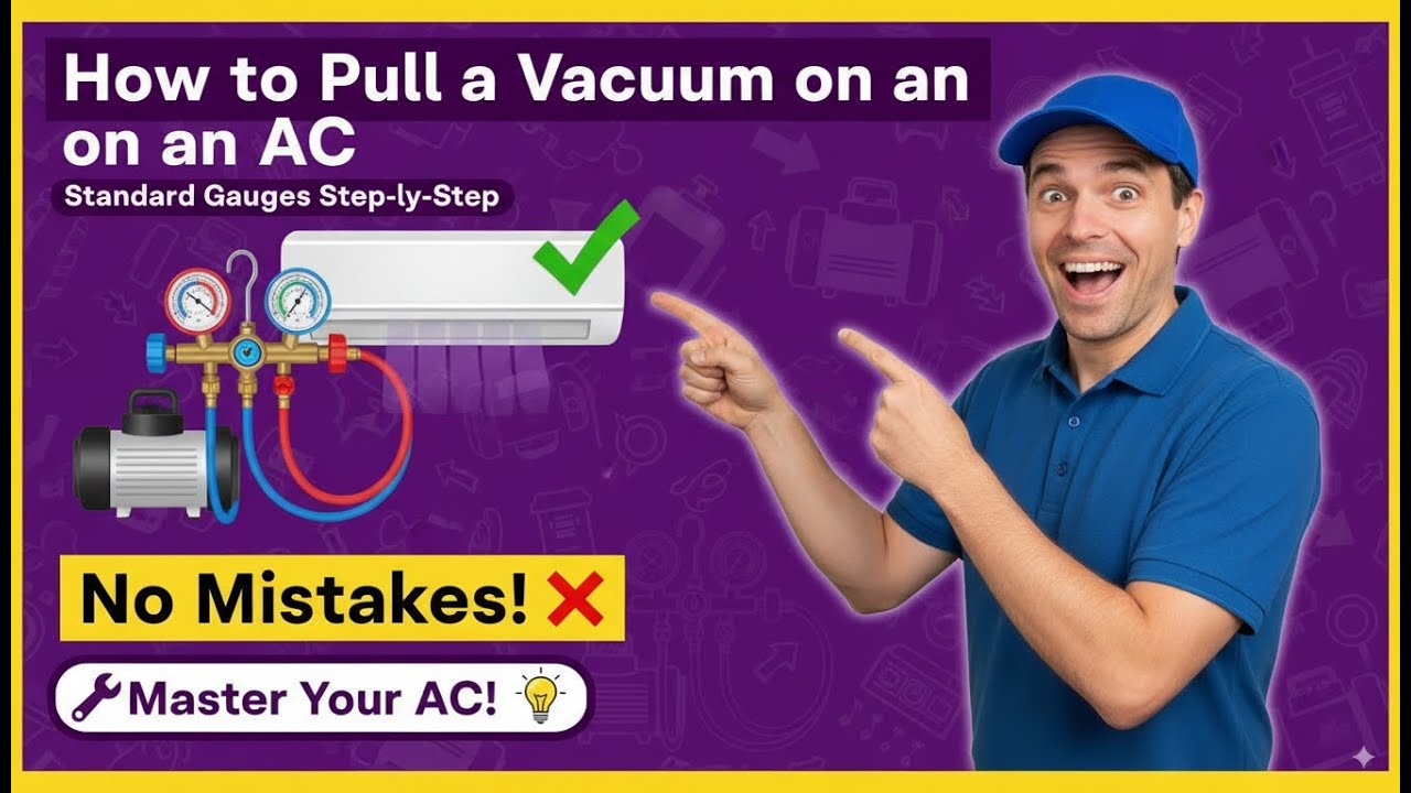 👉 How to Pull a Vacuum on an Air Conditioner 💨 with Standard Gauges | Step-by-Step ✅ No Mistakes ❌