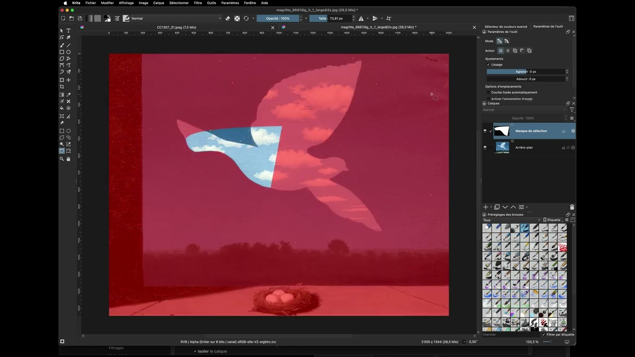 Base sélections Krita