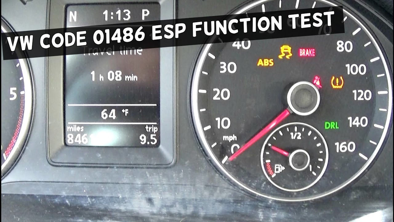 01486 Code VW ESP SYSTEM FUNCTION TEST