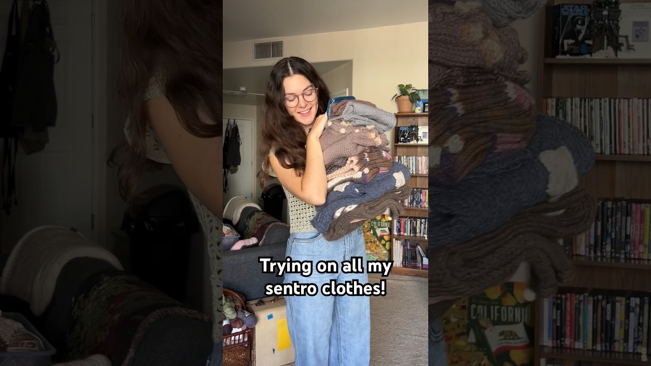 Trying on all my sentro clothes! #sentro #knitting #tryon #shorts