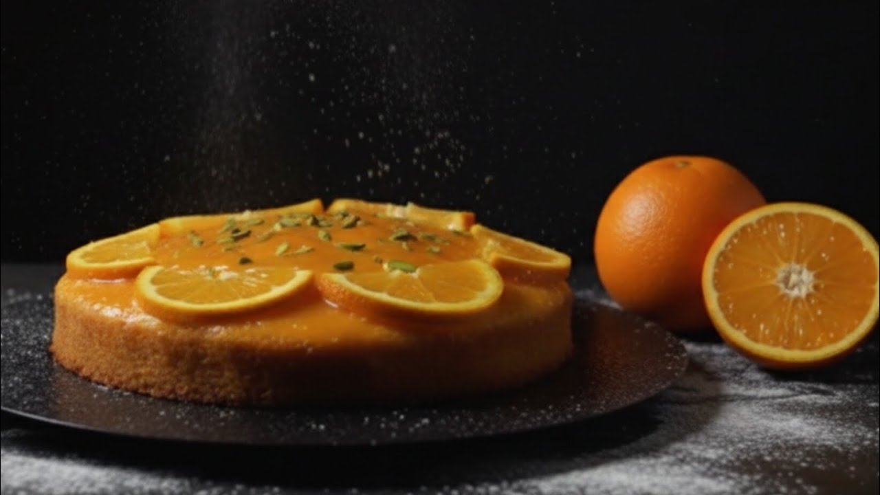 طرز تهیه کیک پرتقالی با بافت عالی و سس پرتقال 🍊