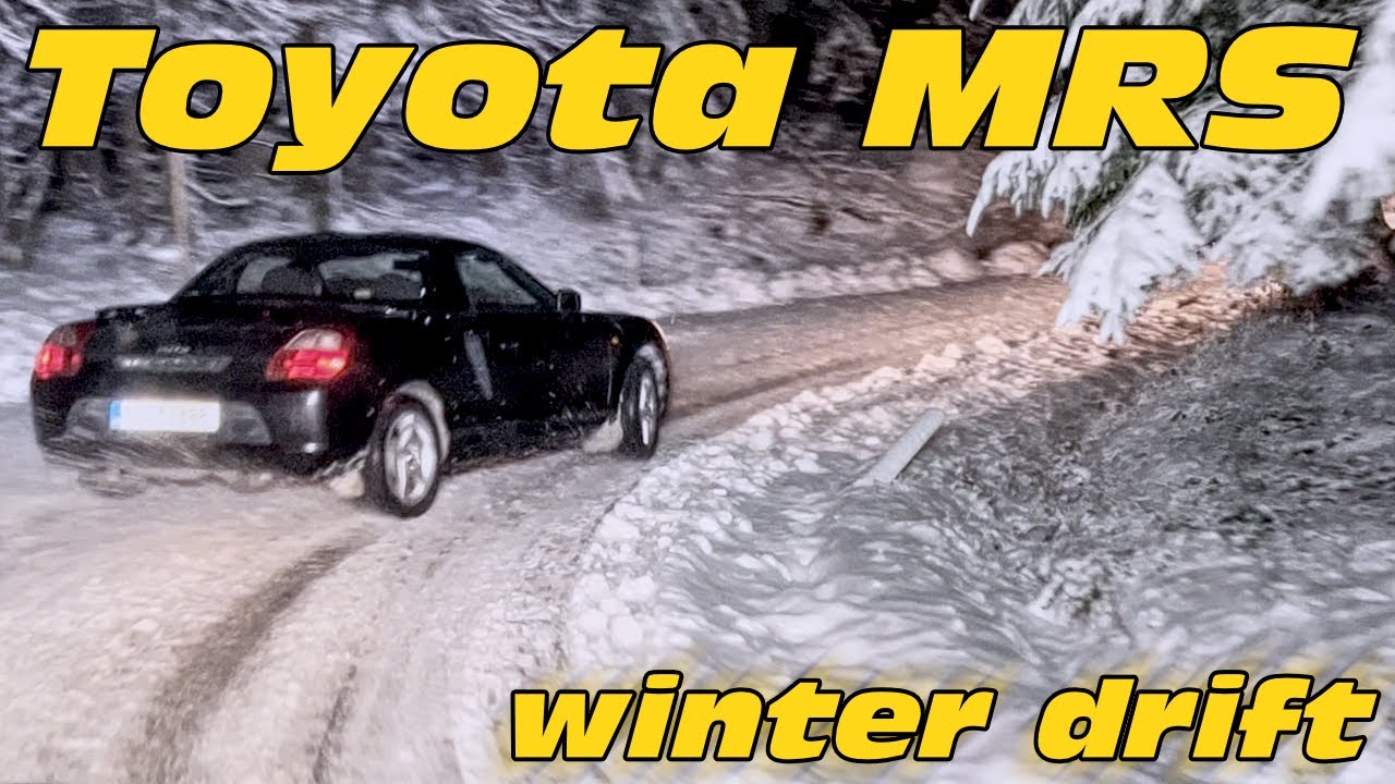 Night winter drift with our Toyota MR2 Spyder (Toyota MRS 1zz)
