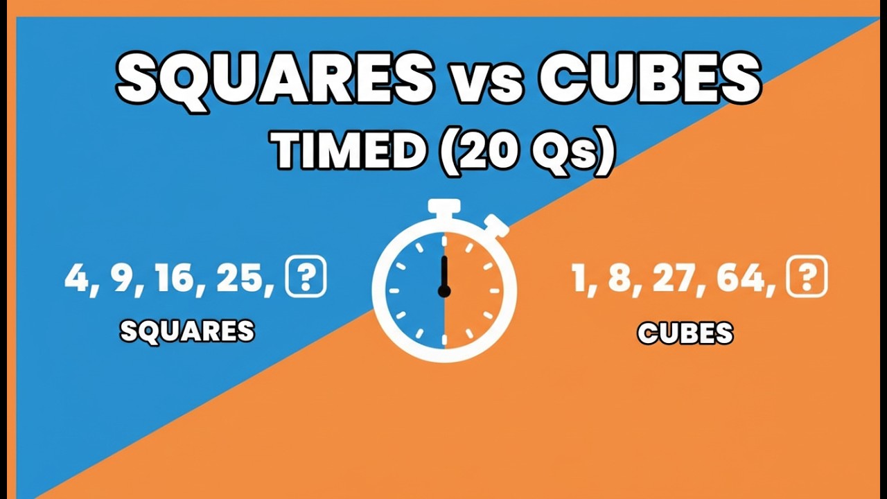 20 Square & Cube Pattern Questions (Timed) | BrainChallenges