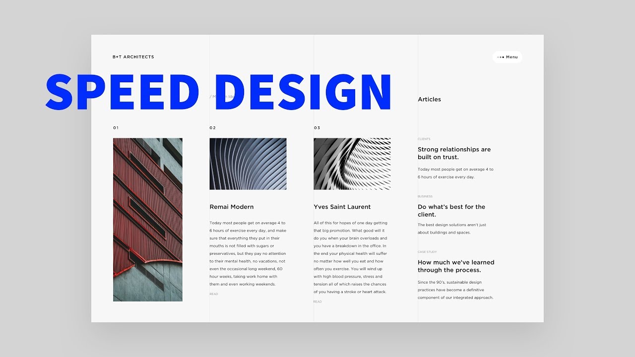 Architecture Website Layout Speed Design – Project Overview Page