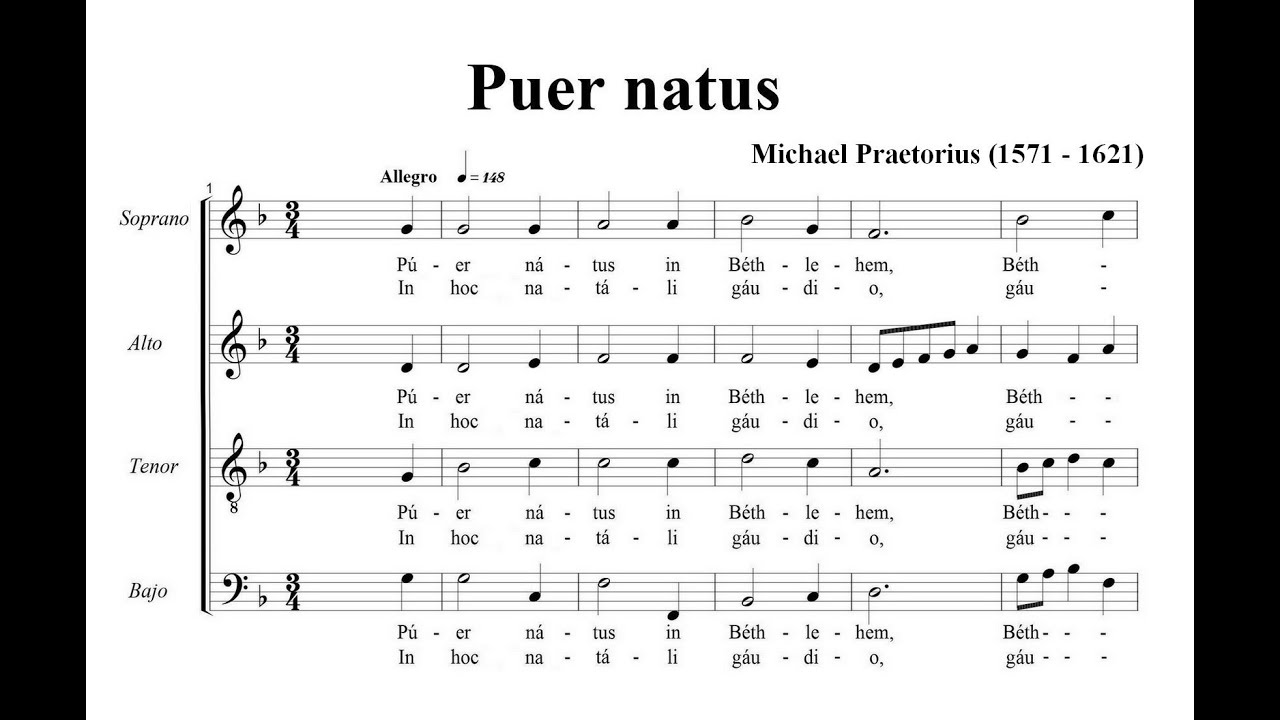 Praetorius, Michael (1571 - 1621) Puer natus in Bethlehem.