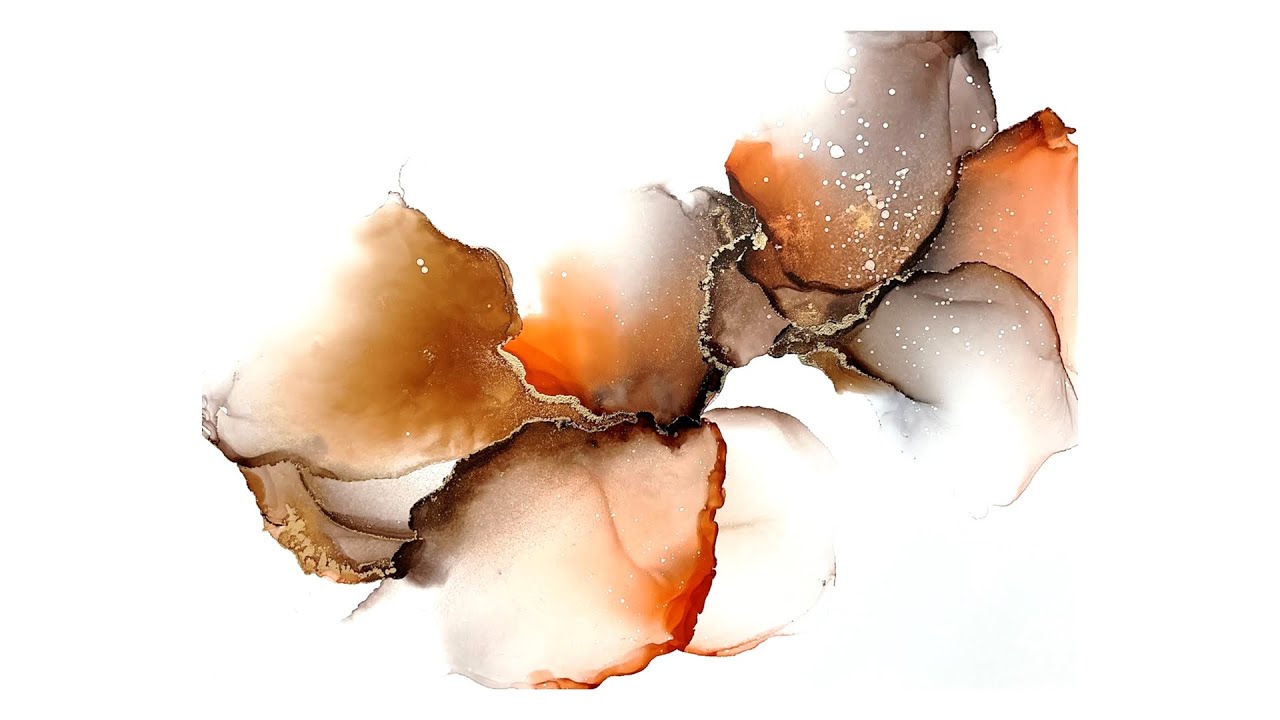 Wisps and fades composition with alcohol inks