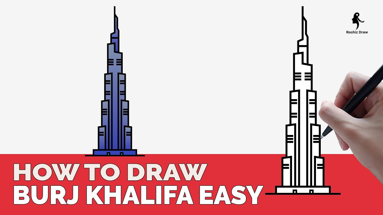 HOW TO DRAW BURJ KHALIFA EASY