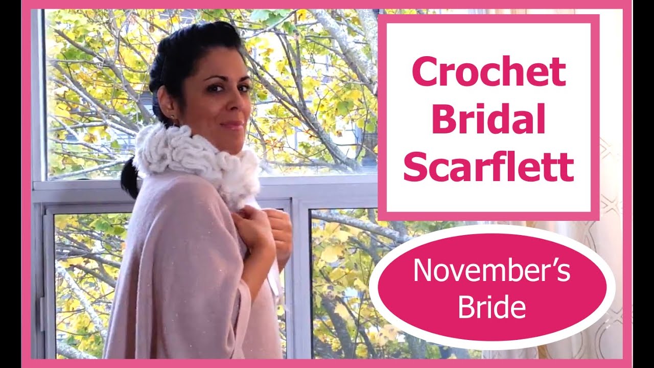 Crochet Bridal Scarflet - November's Bride (Year of the Bride Series) //  SS#117
