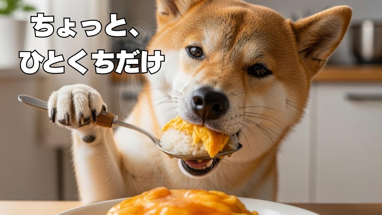 今日のポチ食堂｜とろとろ天津飯と、3匹のしあわせな食後時間