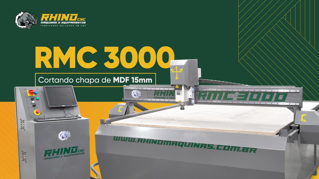 RMC 3000 cortando chapa de MDF 15mm