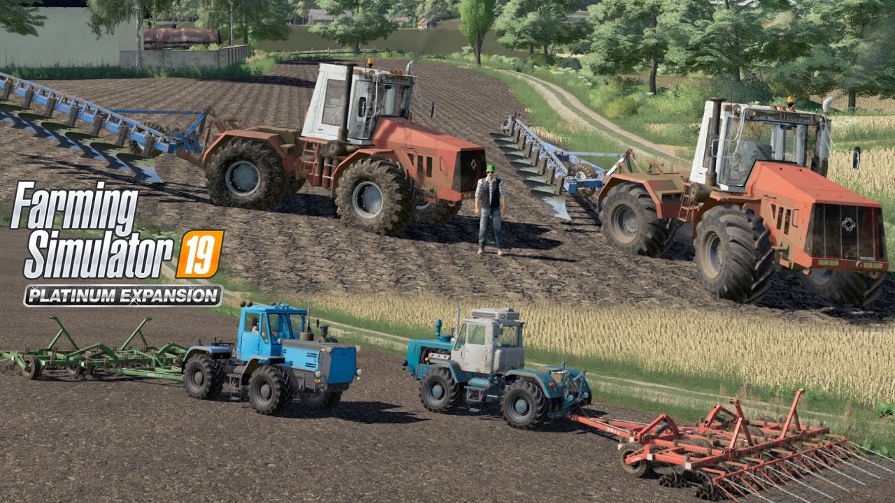 FS19 Timelapse #50 Пахота на Кировцах К-744Р2, культивация в два Т-150К