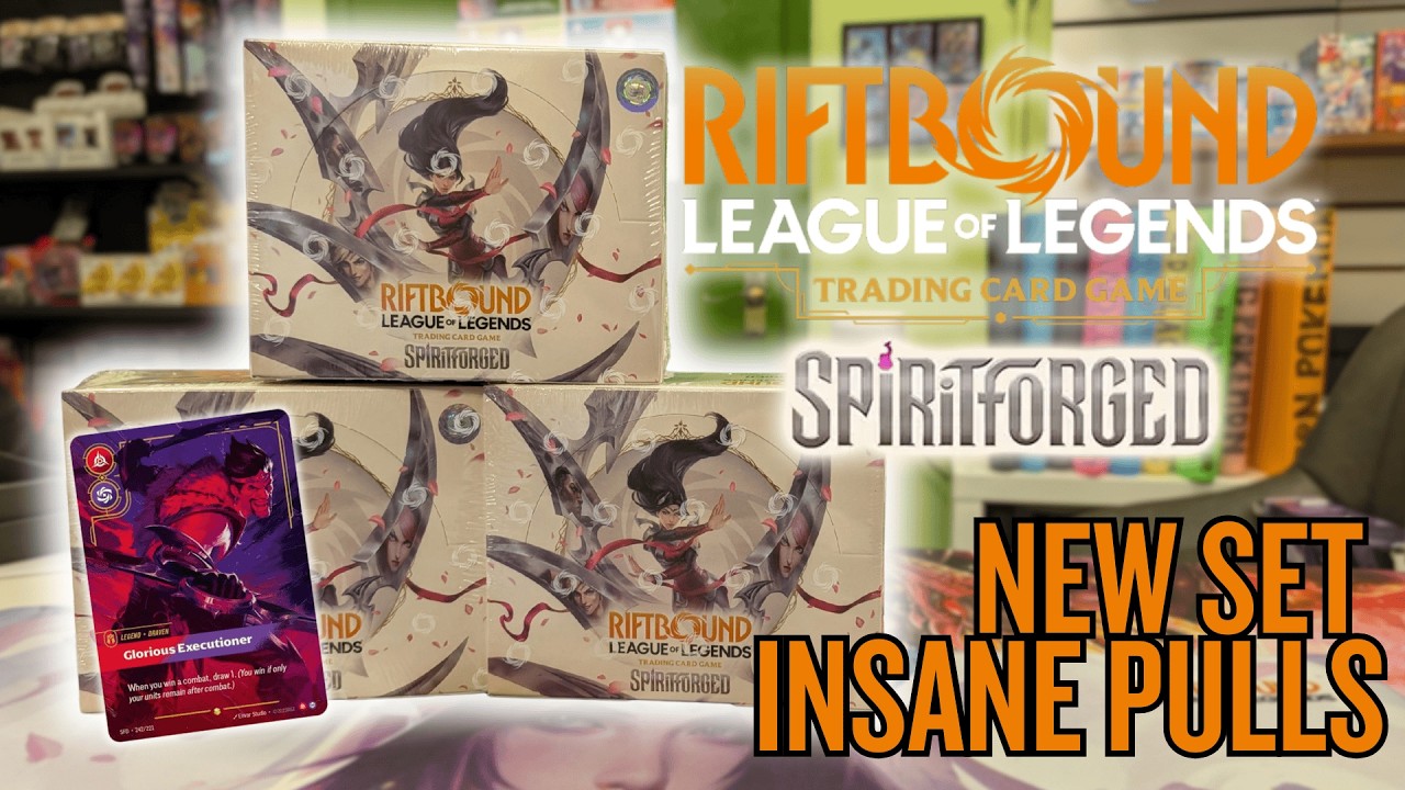 NEW Riftbound Spiritforged Unboxing… OVERNUMBERED DRAVEN PULL?! 🔥