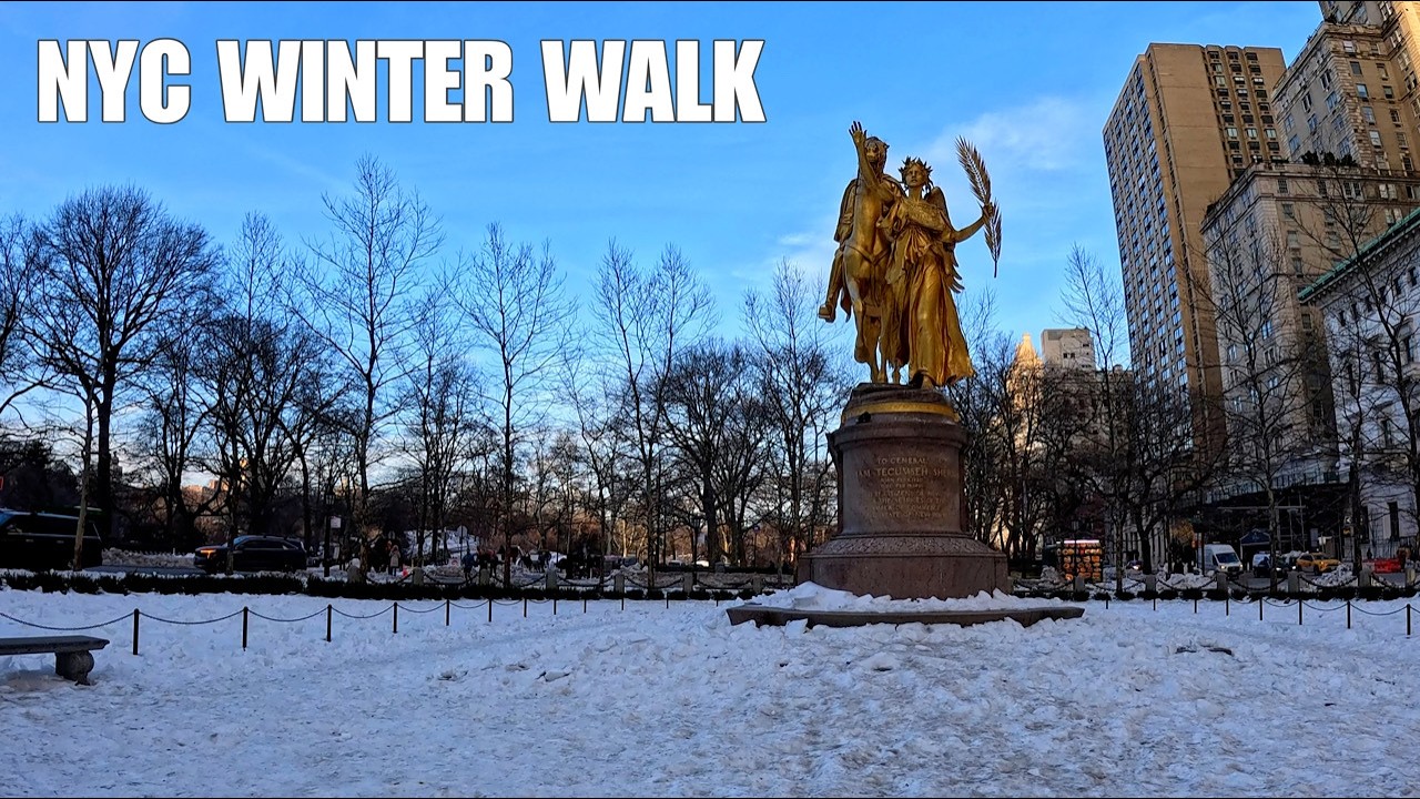 NYC Winter Walk | 5th Ave to Central Park Area | Snowy New York City Walk (Feb 9, Monday)