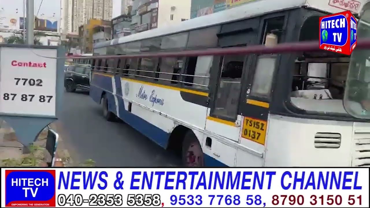 Narsingi: Bus Hitted To Dargah Wall Due To Over Speed & Disbalance, Police Reached The Spot.