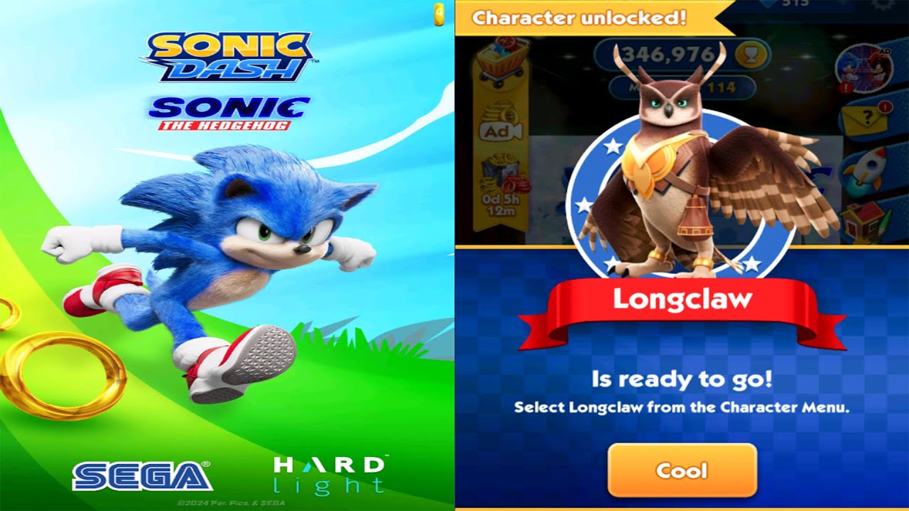 Sonic Dash - Movie Longclaw the Giant Owl New Character Unlocked (android, ios) Gameplay 3D