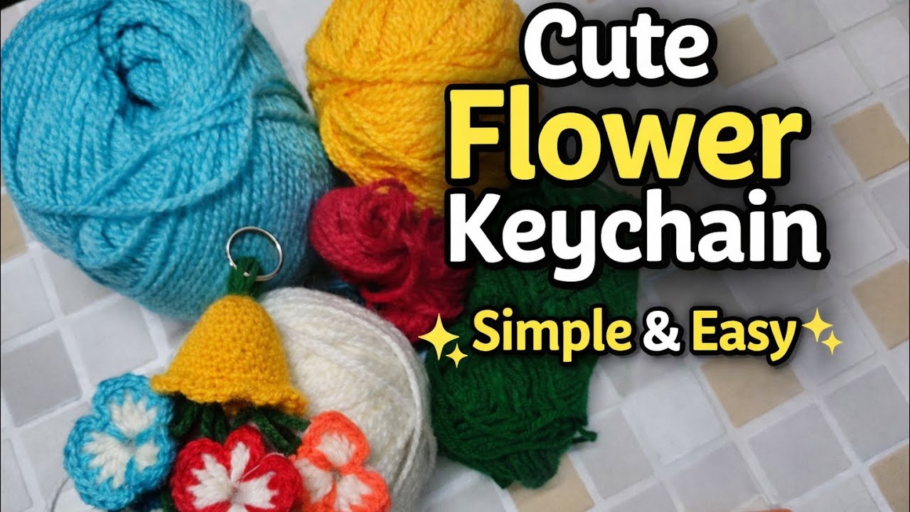 Beautiful Crochet Flower Keychain 🌼 | Easy & Colorful Handmade Keyring