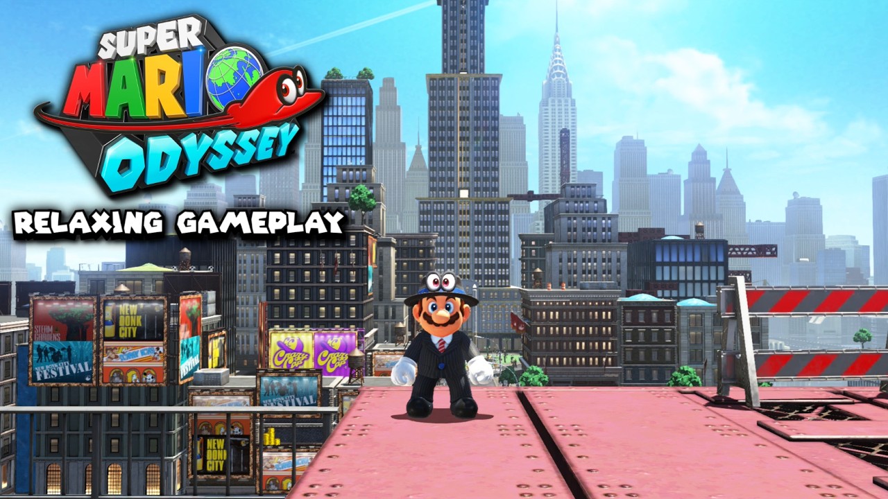 [1 HOUR] Super Mario Odyssey Relaxing Gameplay (No Commentary) - New Donk City