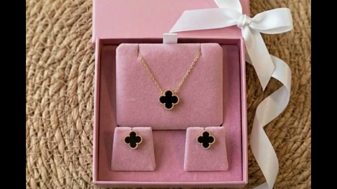 ✨ سلسلة ڤان كليڤ – أسود، أحمر، أخضر✨Van Cleef Necklace – Black, Red, Green#viral 