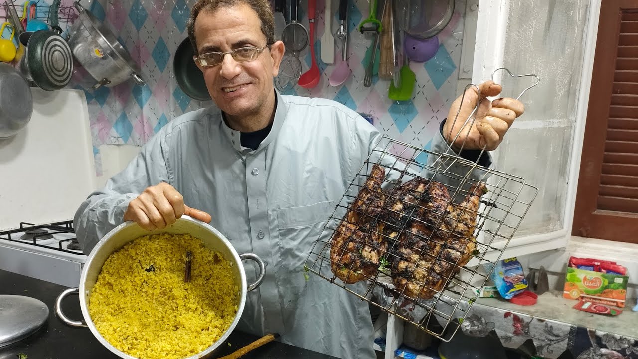 الفراخ المشوية علي الفحم والسر كلة في التتبيلة الخطيرة مع الارز الاصفر المبهر 💯👌