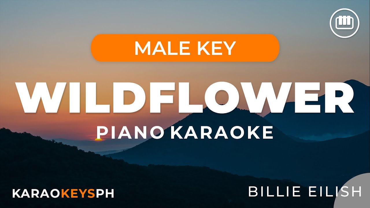 Wildflower - Billie Eilish (Male Key - Piano Karaoke)
