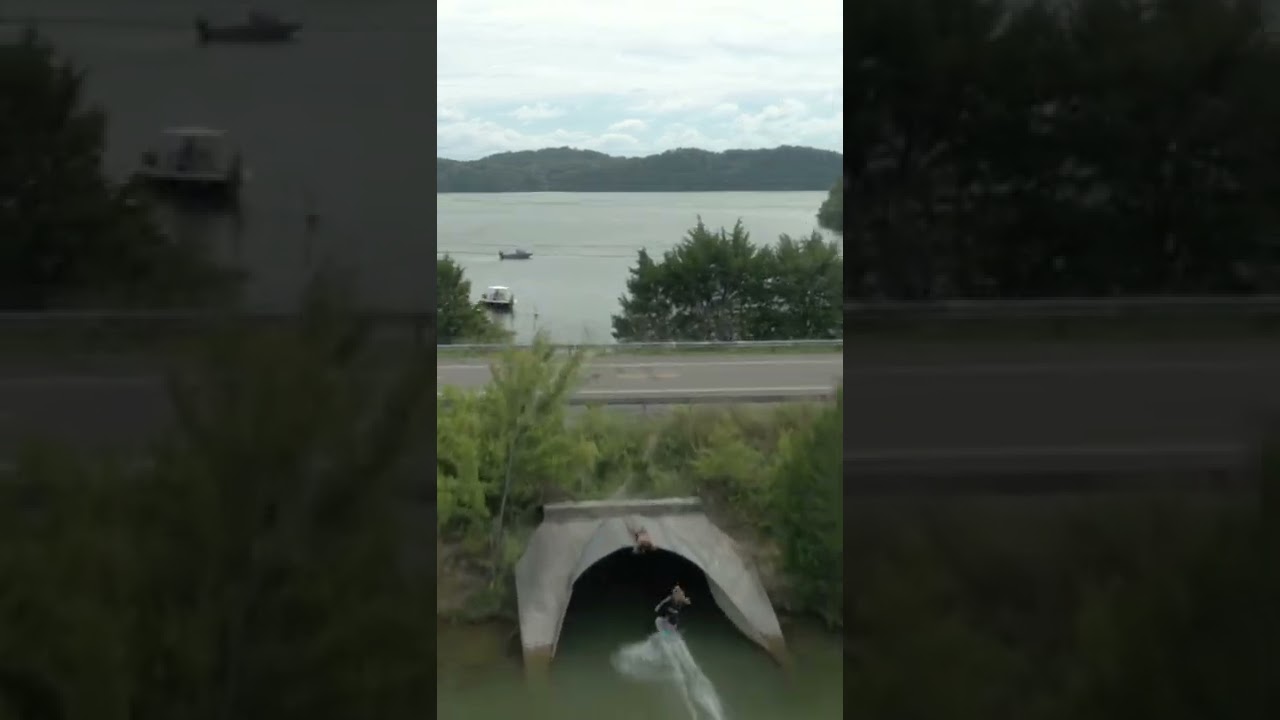 INSANE Tunnel Stunt wakesurfing boat transfer! #shorts #wakesurfing #stunt #satisfying