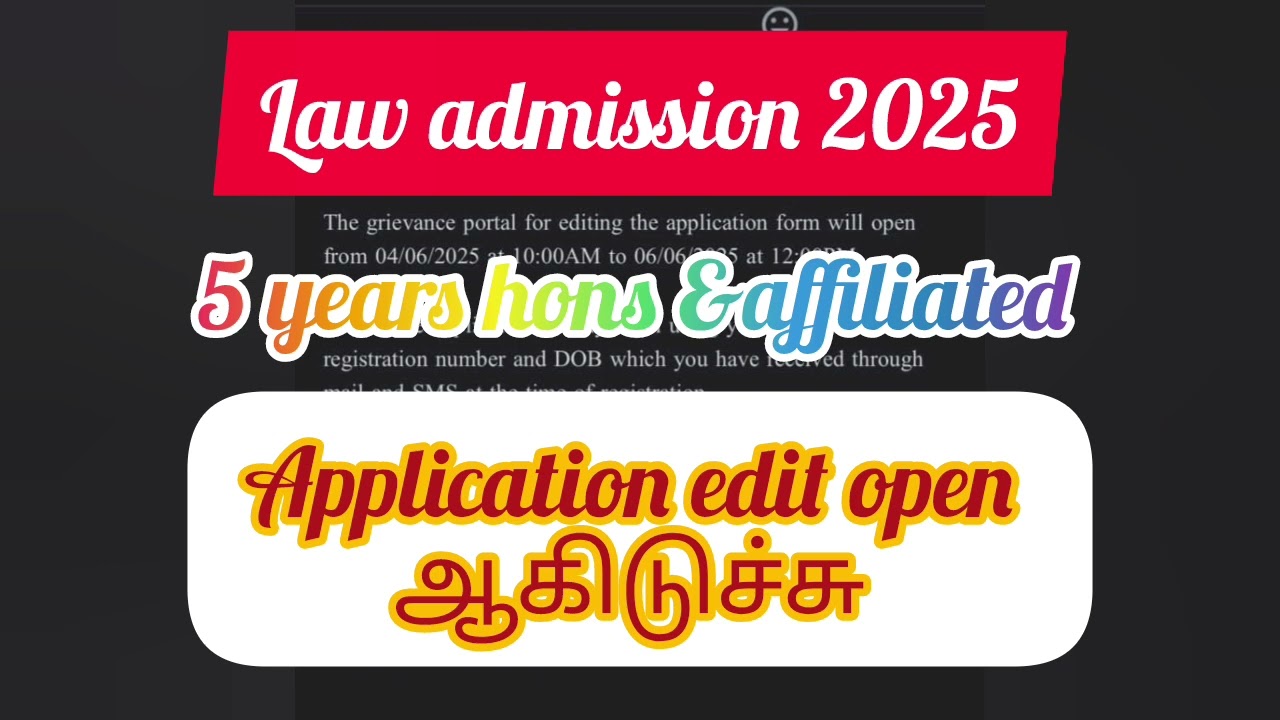 Law application edit openபண்ணிட்டாங்க/Law admission update 2025 #tndalu #law #lawschool #lawstudents